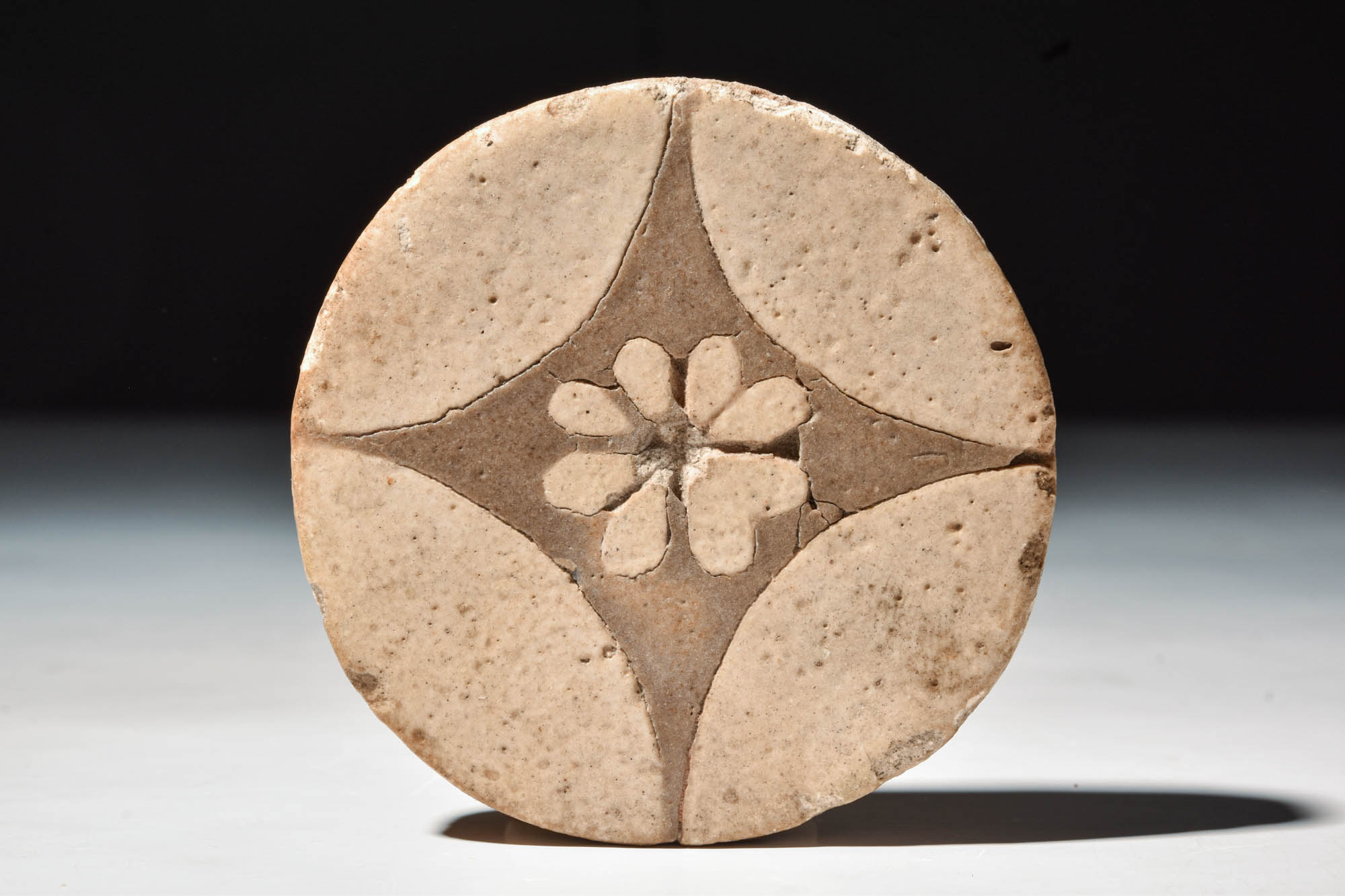 EGYPTIAN NEW KINGDOM FAIENCE ROSETTE INLAY