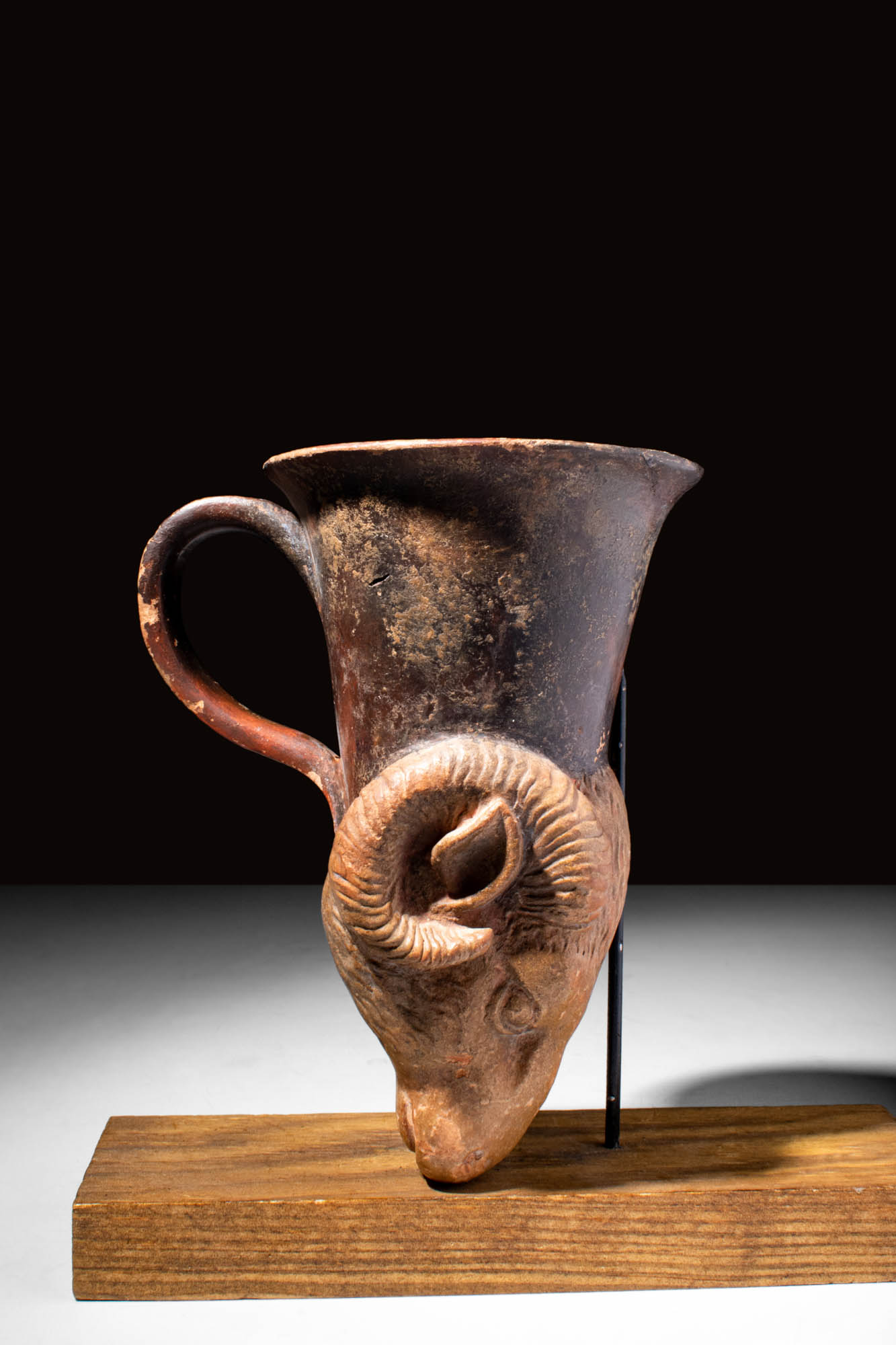 CAMPANIAN BLACK GLAZE RAM SHAPED RHYTON - Image 7 of 8