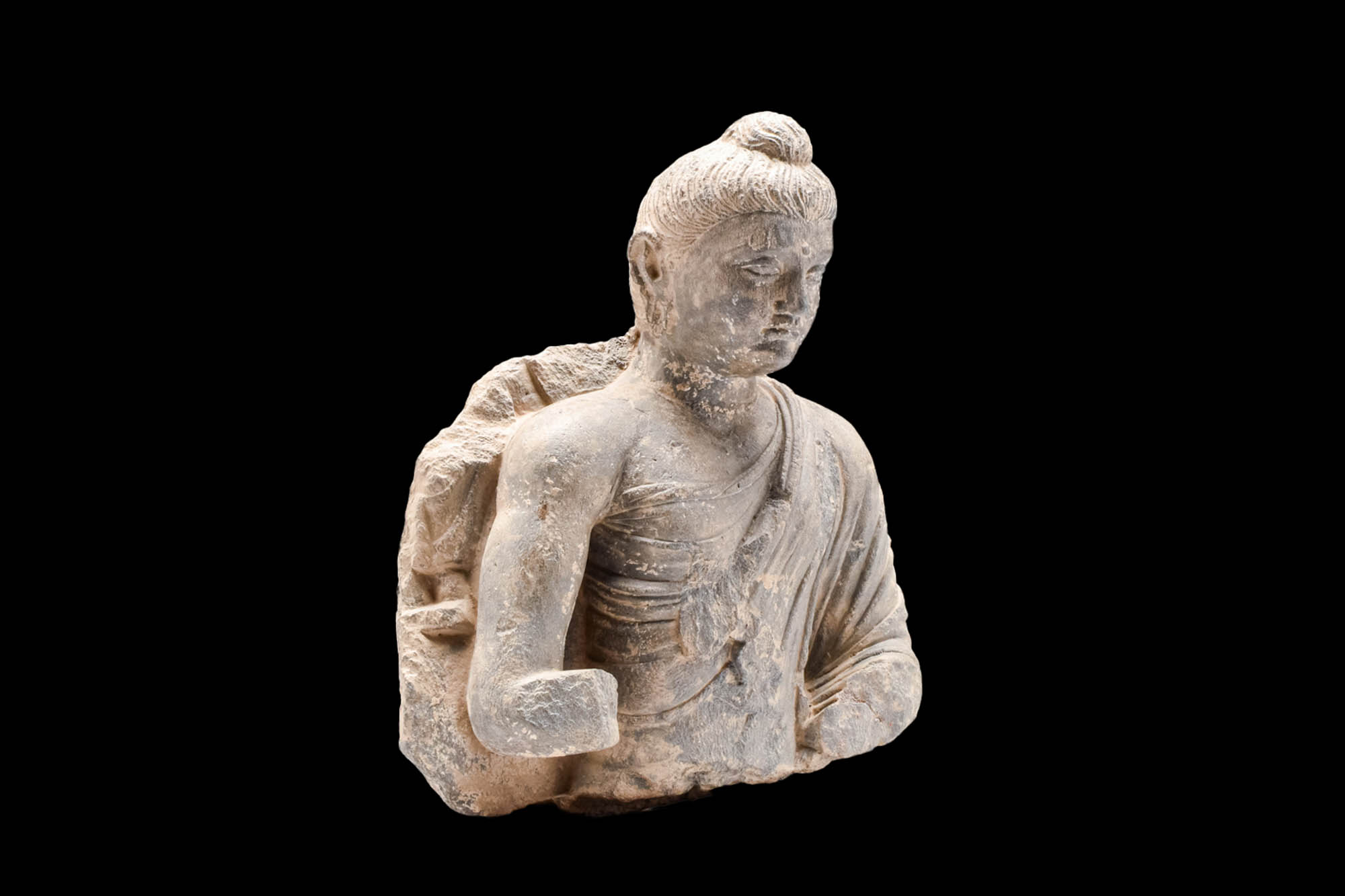 GANDHARAN SCHIST TORSO OF BUDDHA - Image 4 of 6