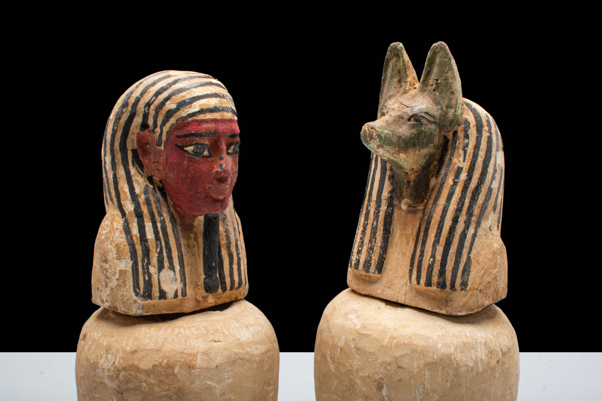 RARE EGYPTIAN STONE AND WOOD PSEUDO-CANOPIC JARS - Image 5 of 6