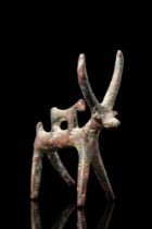 WESTERN ASIATIC BRONZE IBEX FIGURINE