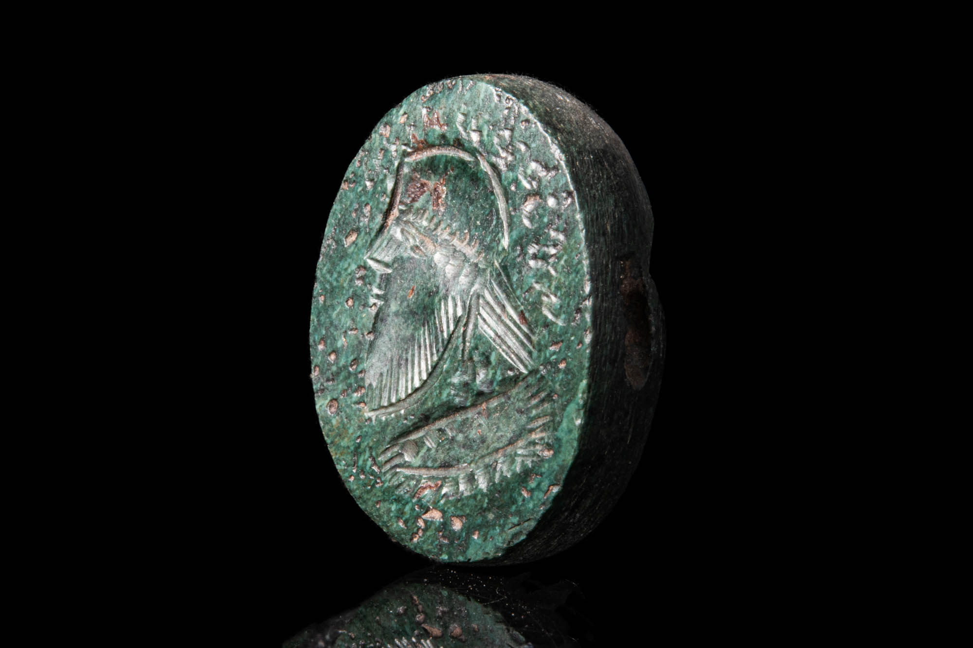 SASANIAN GREEN STONE STAMP SEAL - Image 3 of 4