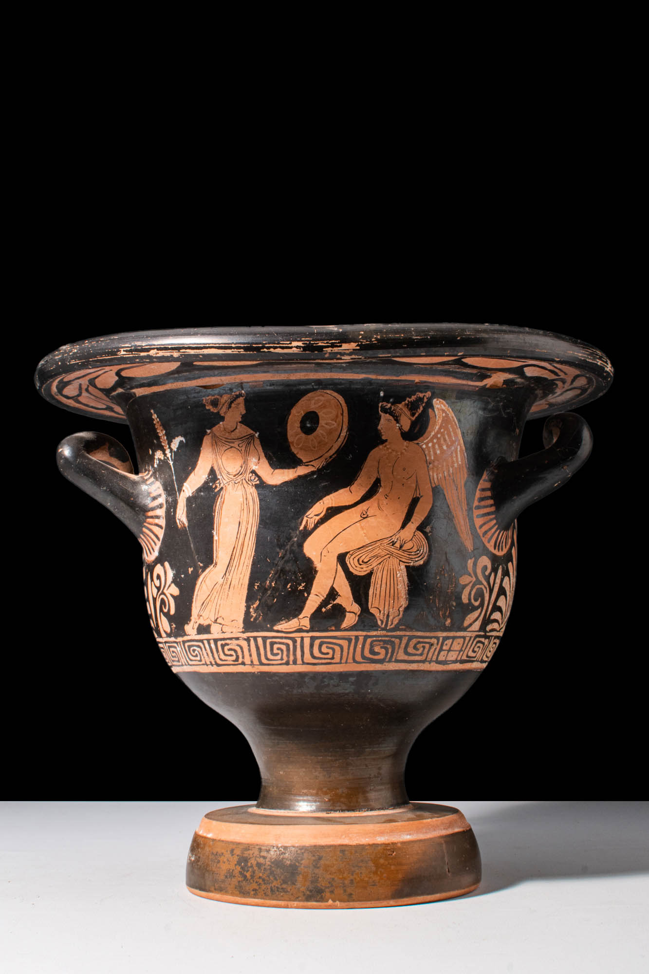 APULIAN RED-FIGURE BELL KRATER WITH MAENAD AND EROS - Image 2 of 5