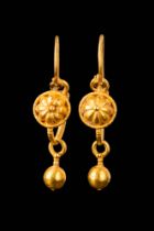 ROMAN GOLD EARRINGS WITH PENDANT