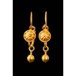 ROMAN GOLD EARRINGS WITH PENDANT