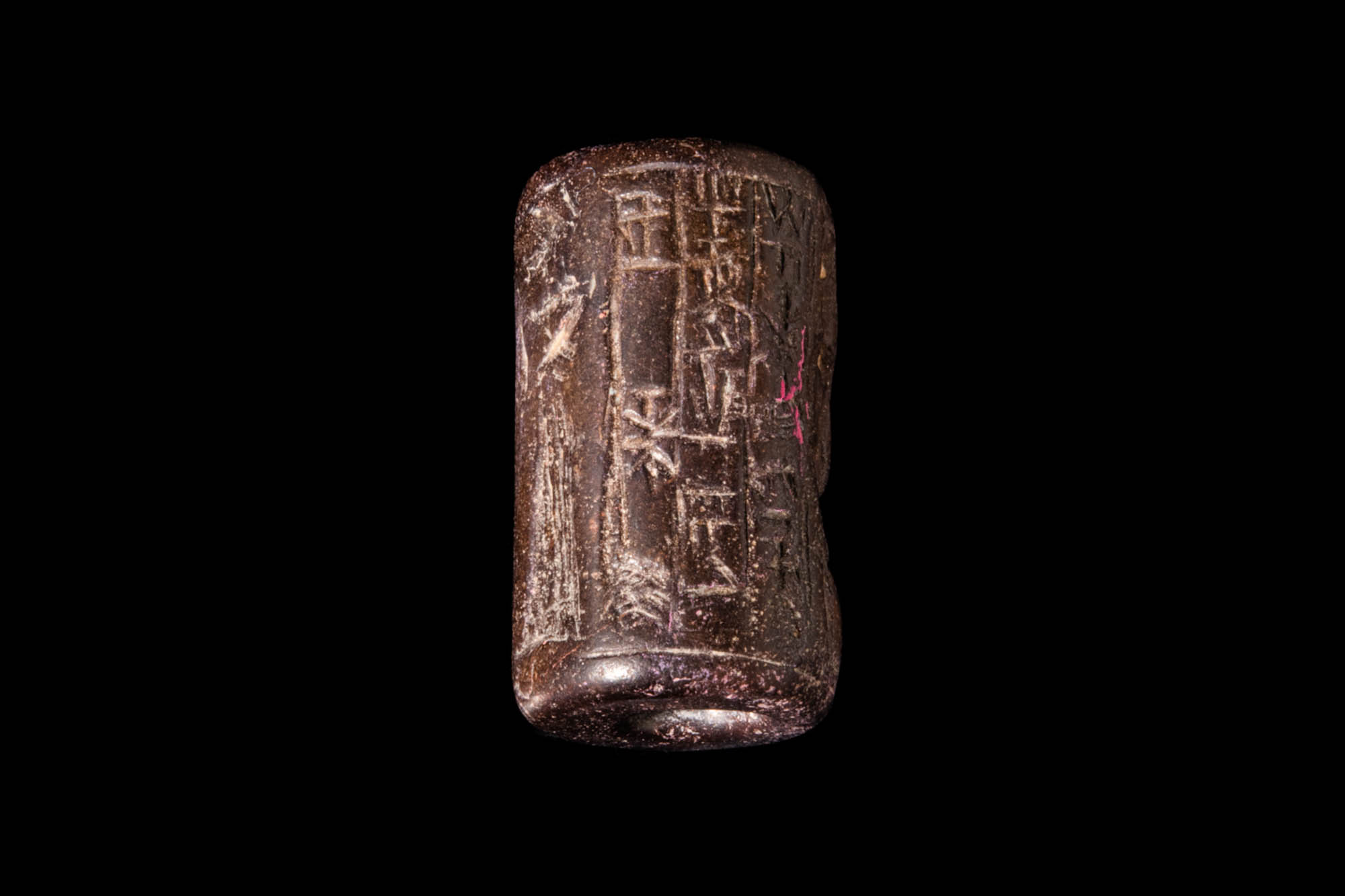 OLD BABYLONIAN HARDSTONE CYLINDER SEAL- ORIGINAL LAMBERT REPORT - Image 3 of 5