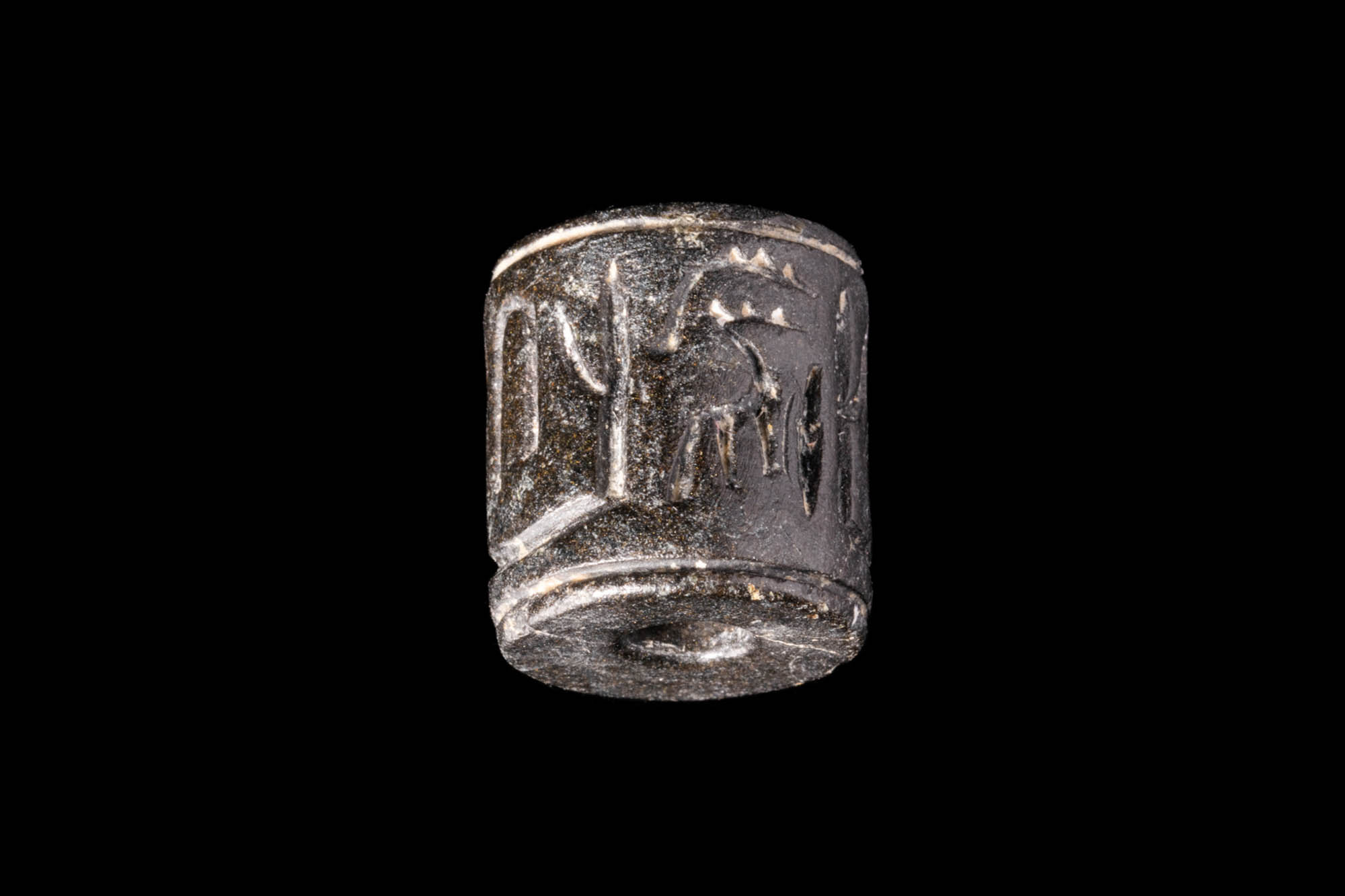 EGYPTIAN STONE CYLINDER SEAL INSCRIBED