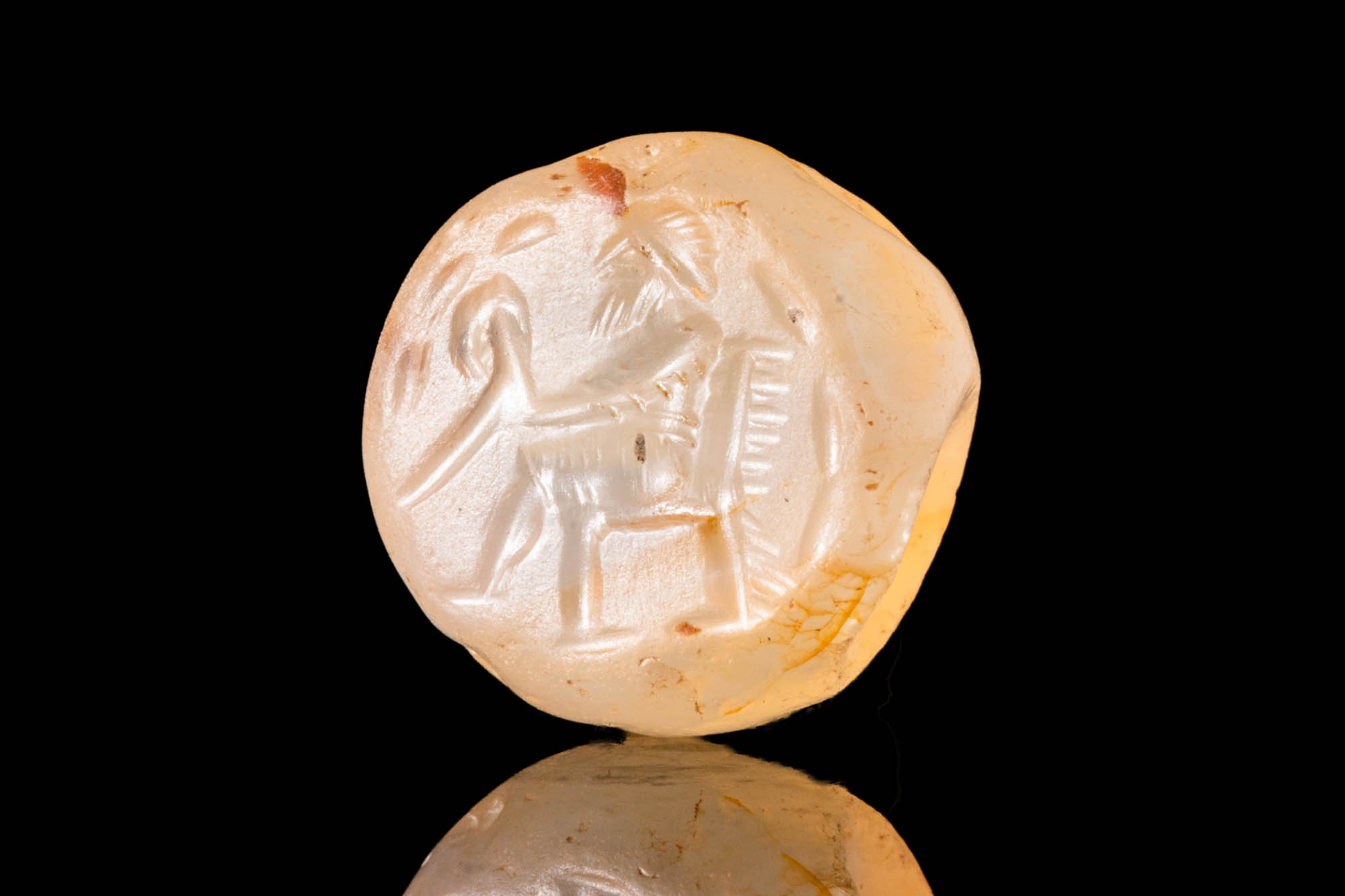 SASANIAN STAMP SEAL DEPICTING SEATED MAN - Image 2 of 4