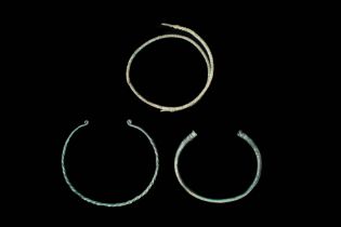 THREE CELTIC BRONZE TORQUES