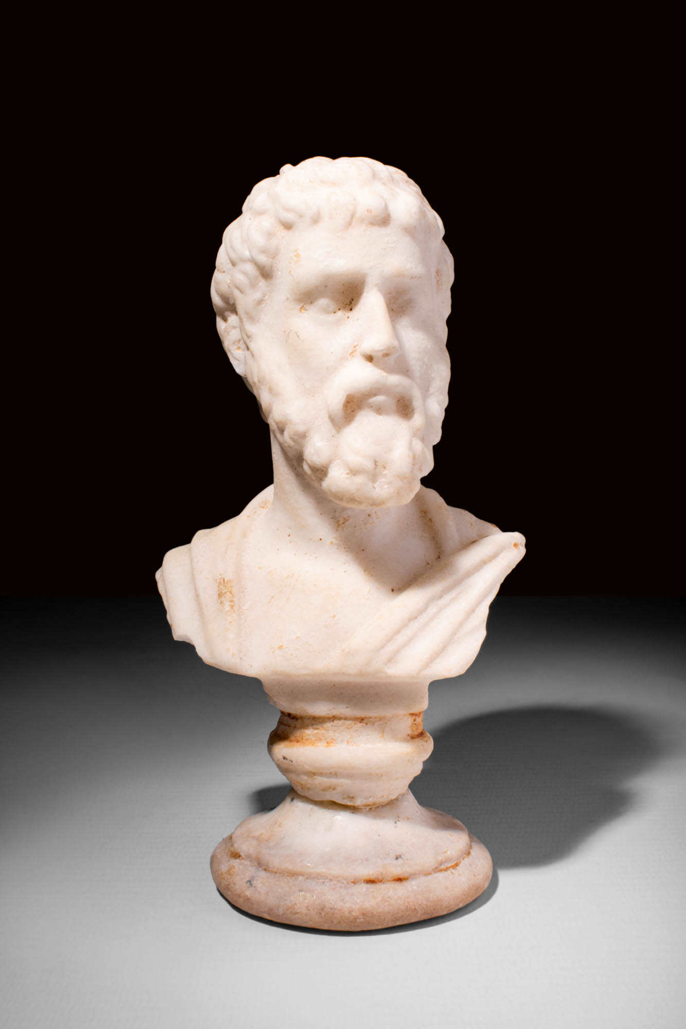 NEOCLASSICAL MARBLE BUST OF AN EMPEROR - MARCUS AURELIUS - Image 2 of 5