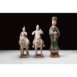 COLLECTION OF THREE CHINESE MING TERRACOTTA STATUETTES