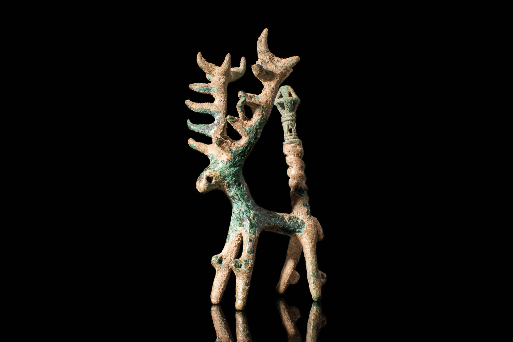 WESTERN ASIATIC BRONZE STAG FIGURINE - Image 4 of 5