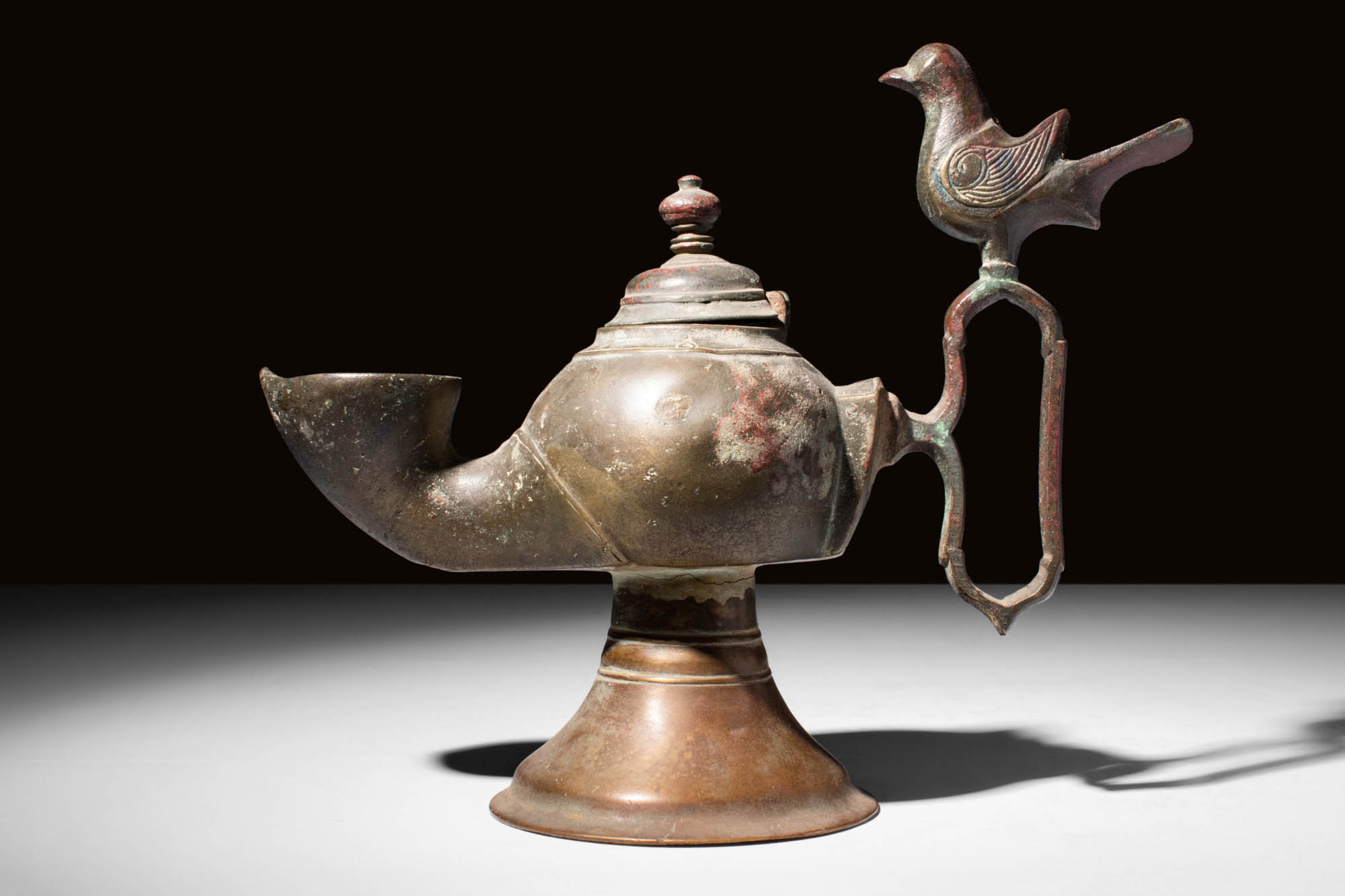 MEDIEVAL SELJUK BRONZE OIL LAMP