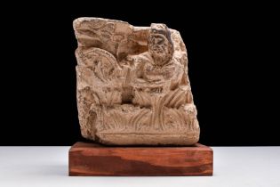 GANDHARA SEATED MONK PANEL