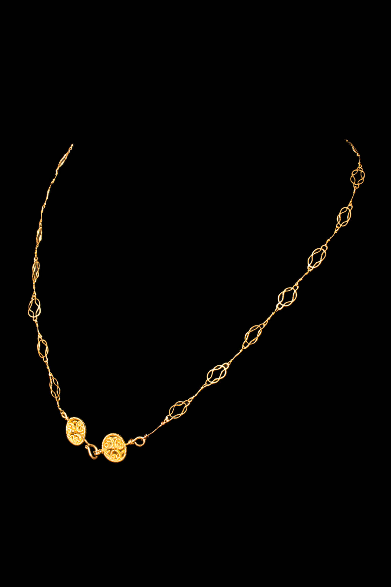 BYZANTINE GOLD NECKLACE WITH TWO DISC SHAPED MEDALLIONS - Bild 2 aus 4