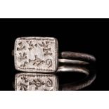 BYZANTINE SILVER FINGER RING WITH MONOGRAMS