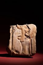 EGYPTIAN LIMESTONE RELIEF DEPICTING A QUEEN