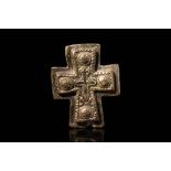 RARE BYZANTINE BRONZE CROSS BOOK WEIGHT