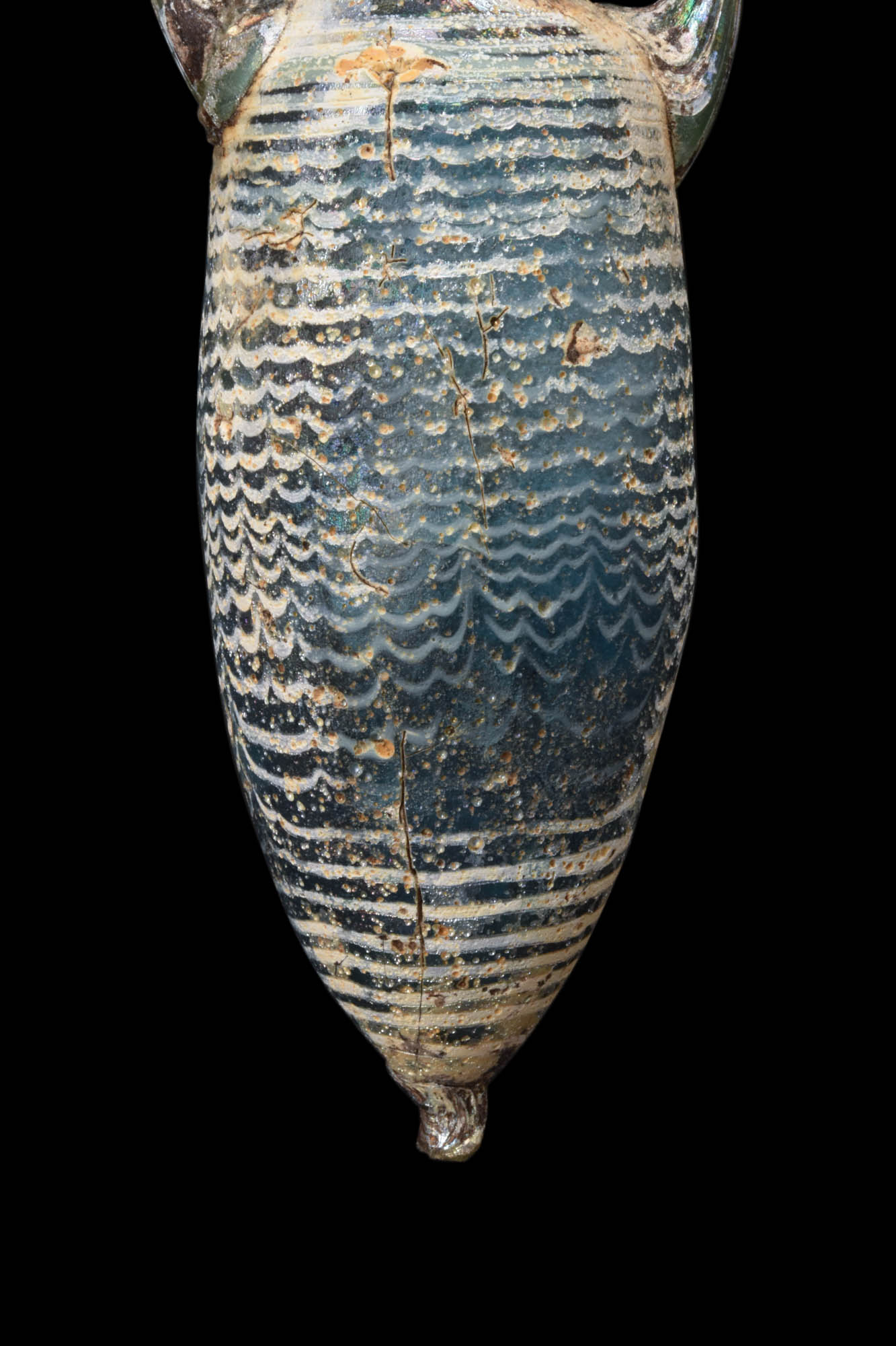 PHOENICIAN CORE-FORMED BLUE GLASS AMPHORISKOS - Image 4 of 6