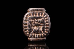 MESOPOTAMIAN HARD STONE STAMP SEAL DEPICTING A STAG