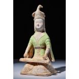 CHINESE TANG DYNASTY TERRACOTTA FEMALE MUSICIAN - TL TESTED