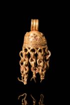 PARTHIAN GOLD PENDANT DECORATED WITH GEOMETRIC MOTIFS IN FILIGREE