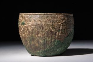 SASANIAN BRONZE DECORATED BOWL