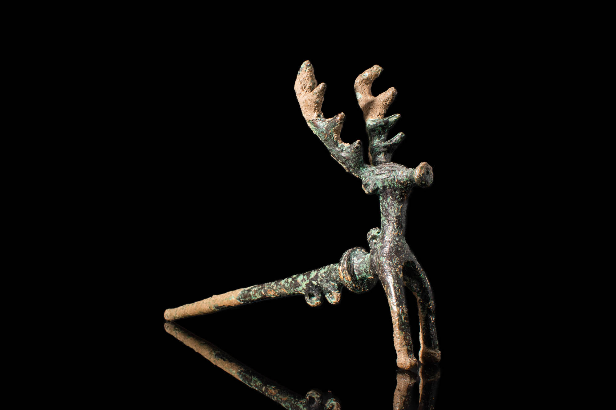 WESTERN ASIATIC BRONZE PIN WITH A STAG - Image 4 of 4