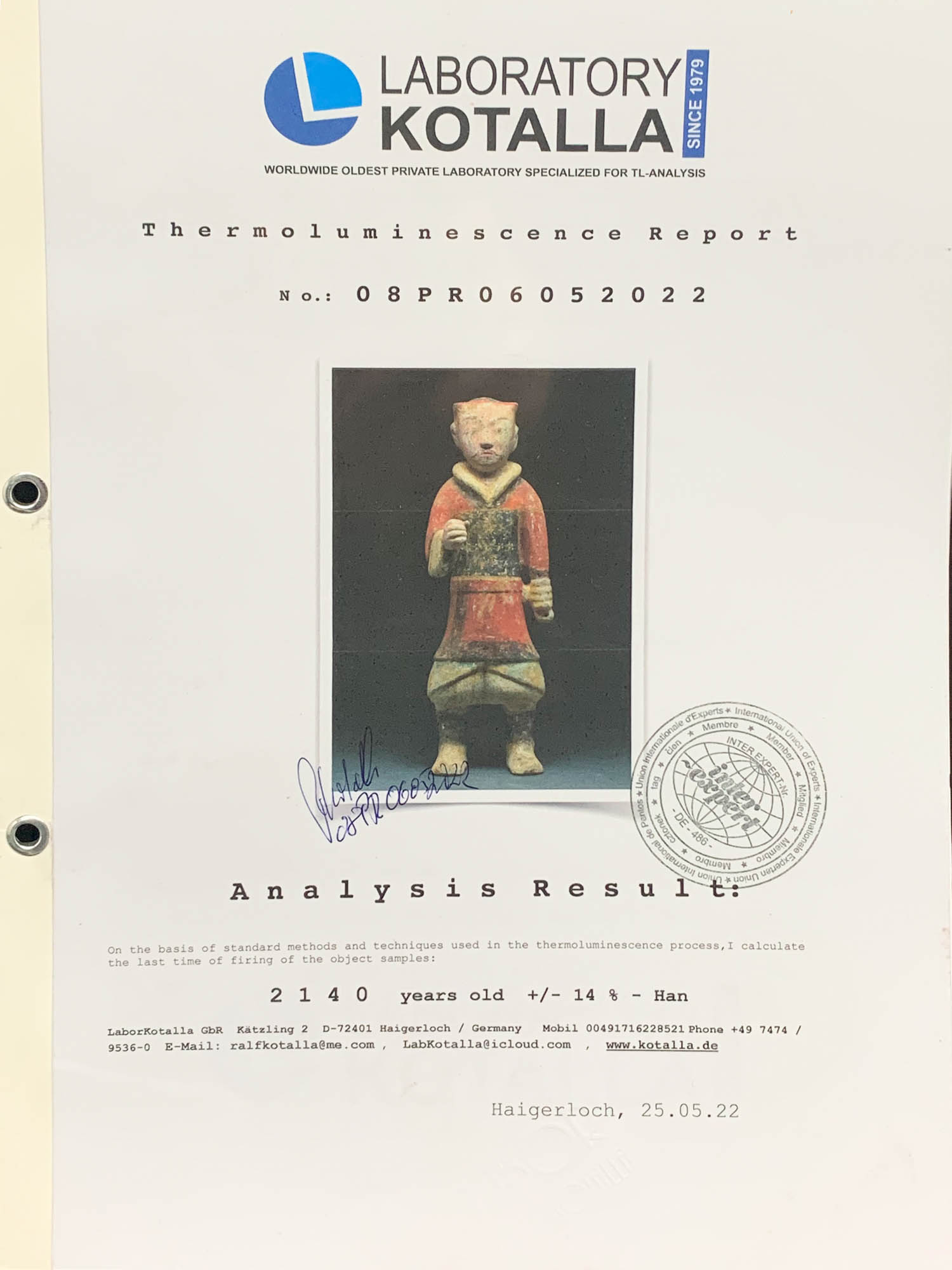 CHINESE HAN DYNASTY POLYCHROME TERRACOTTA WARRIOR - TL TESTED - Image 8 of 8