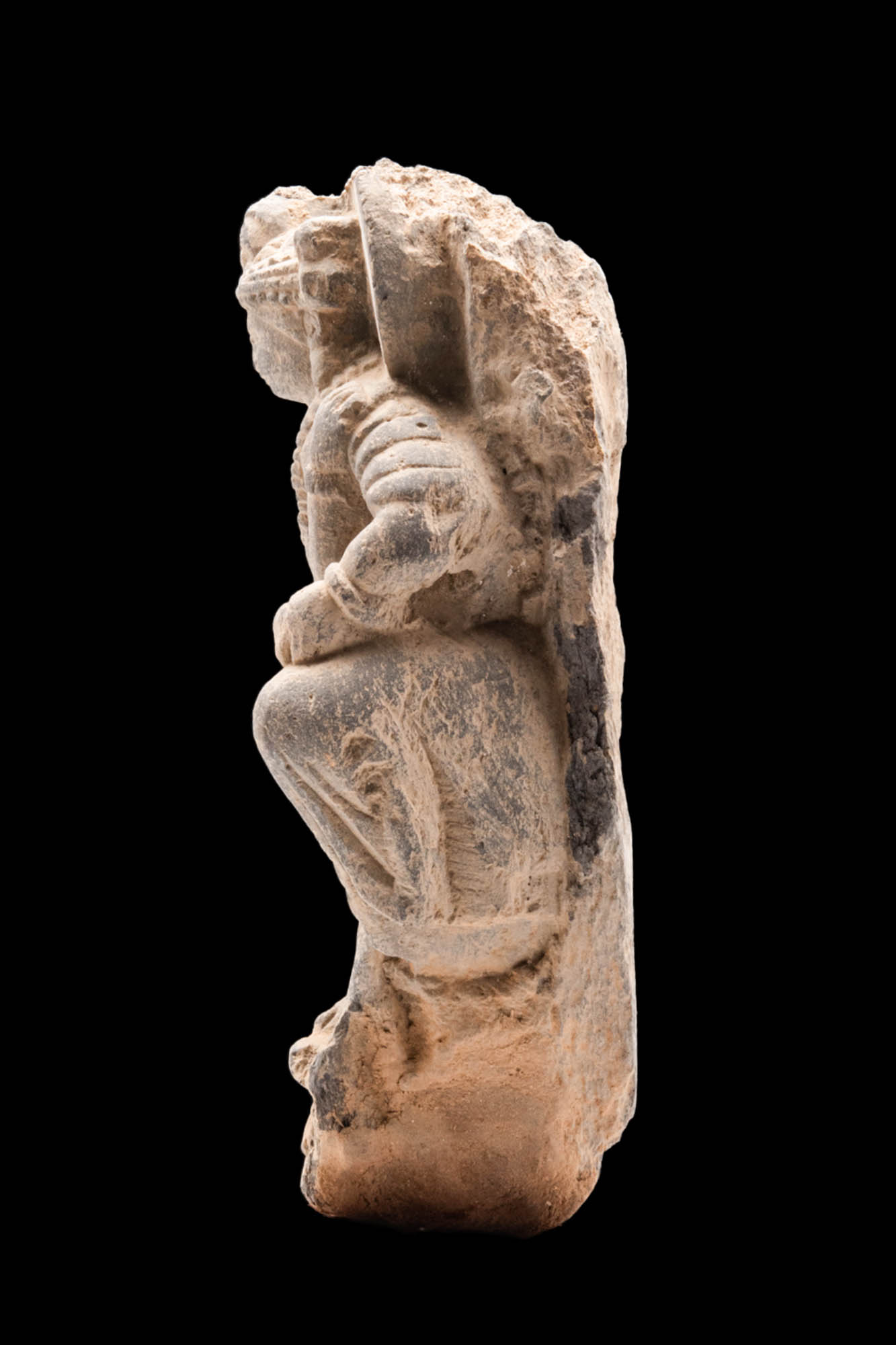 GANDHARAN SCHIST STONE SEATED BODHISATTVA - Image 3 of 7