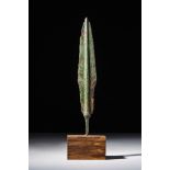 ANCIENT BRONZE SPEARHEAD