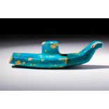 EGYPTIAN FAIENCE FUNERARY MODEL BOAT FRAGMENT