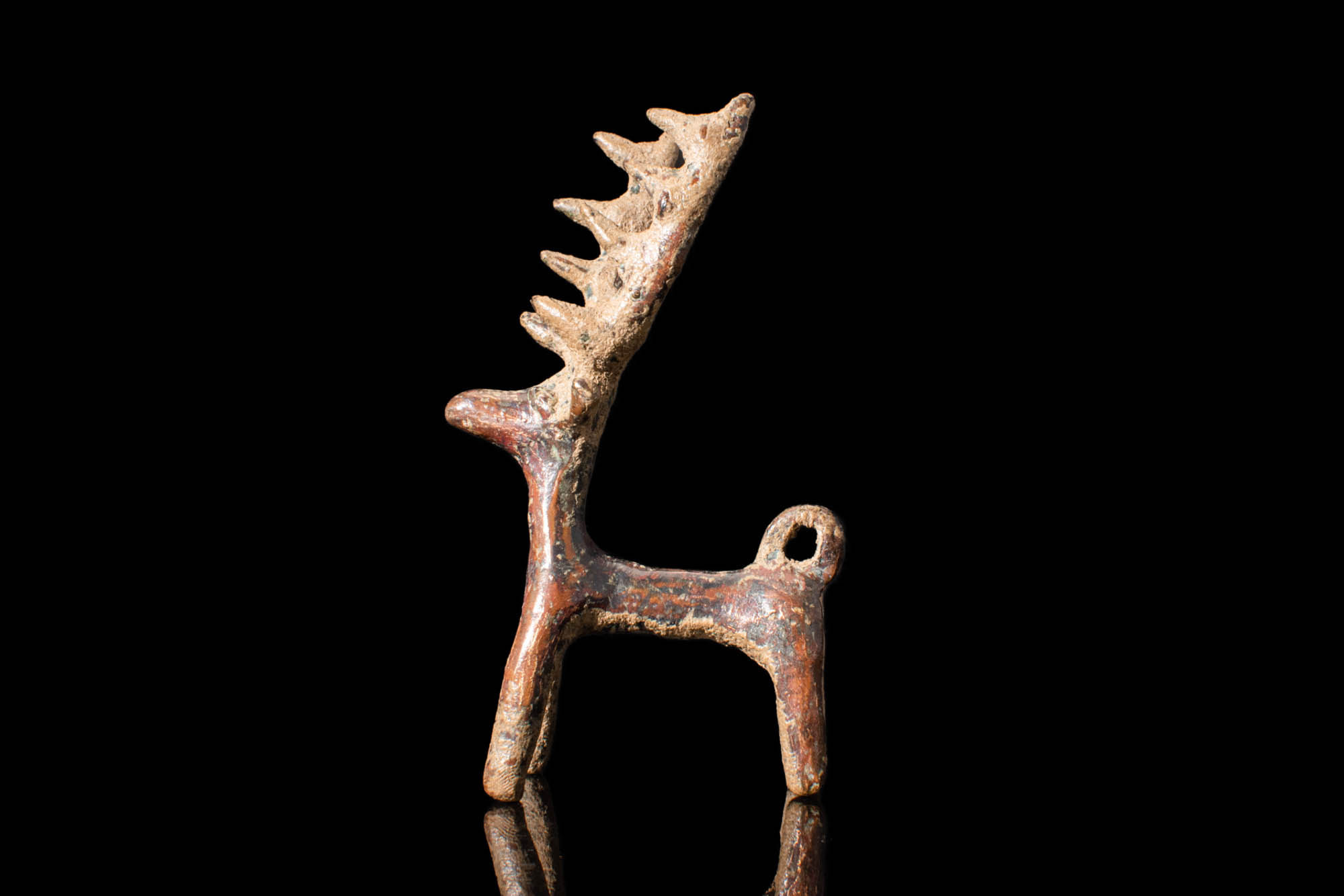 WESTERN ASIATIC BRONZE STAG FIGURINE - Image 2 of 4