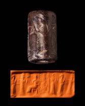 OLD BABYLONIAN HARDSTONE CYLINDER SEAL- ORIGINAL LAMBERT REPORT