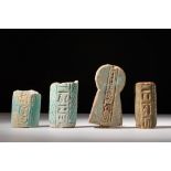 EGYPTIAN PALE GREEN FAIENCE AMULETS