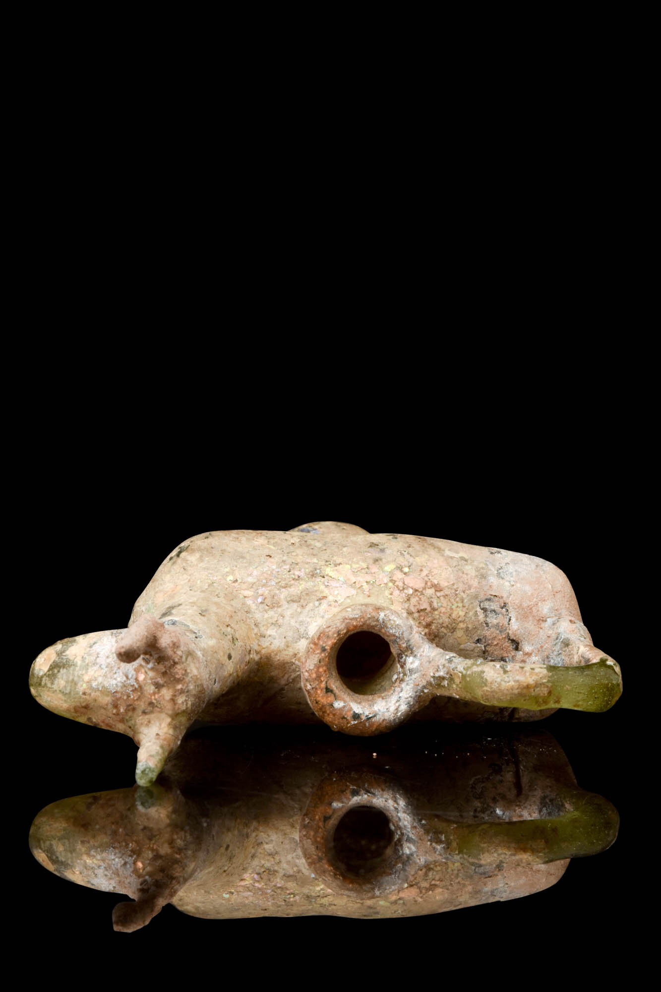 EARLY ISLAMIC ZOOMORPHIC GLASS VESSEL - Image 6 of 7