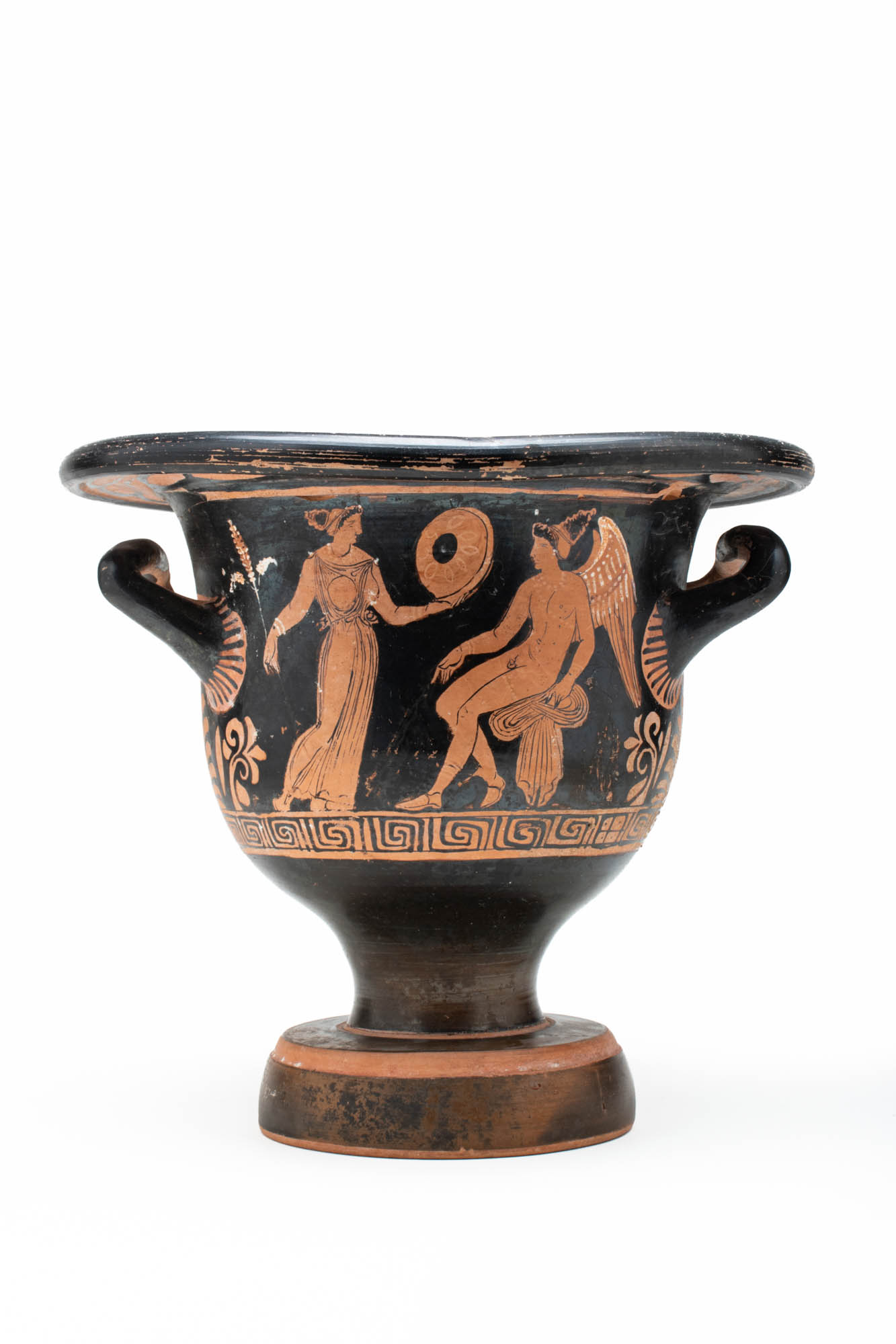 APULIAN RED-FIGURE BELL KRATER WITH MAENAD AND EROS