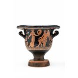 APULIAN RED-FIGURE BELL KRATER WITH MAENAD AND EROS