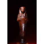 NEW KINGDOM EGYPTIAN TALL WOODEN USHABTI DEPICTING SETHI I