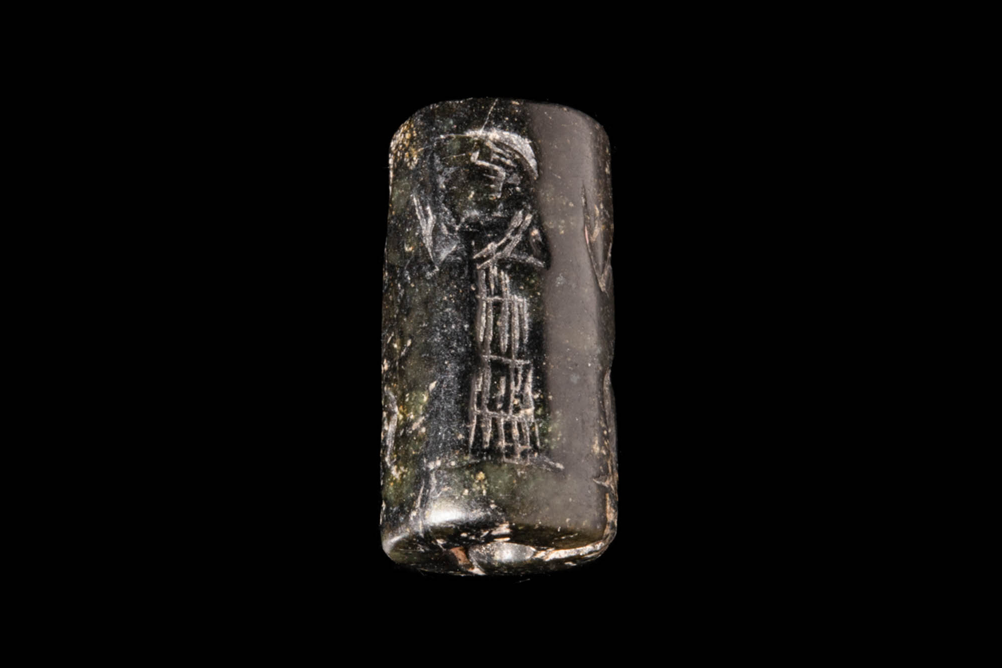 SUMERIAN BLACK STONE CYLINDER SEAL- ORIGINAL LAMBERT REPORT - Image 2 of 5