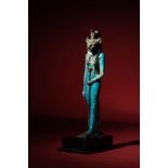 TALL EGYPTIAN FAIENCE STATUETTE OF THE GODDESS SEKHMET