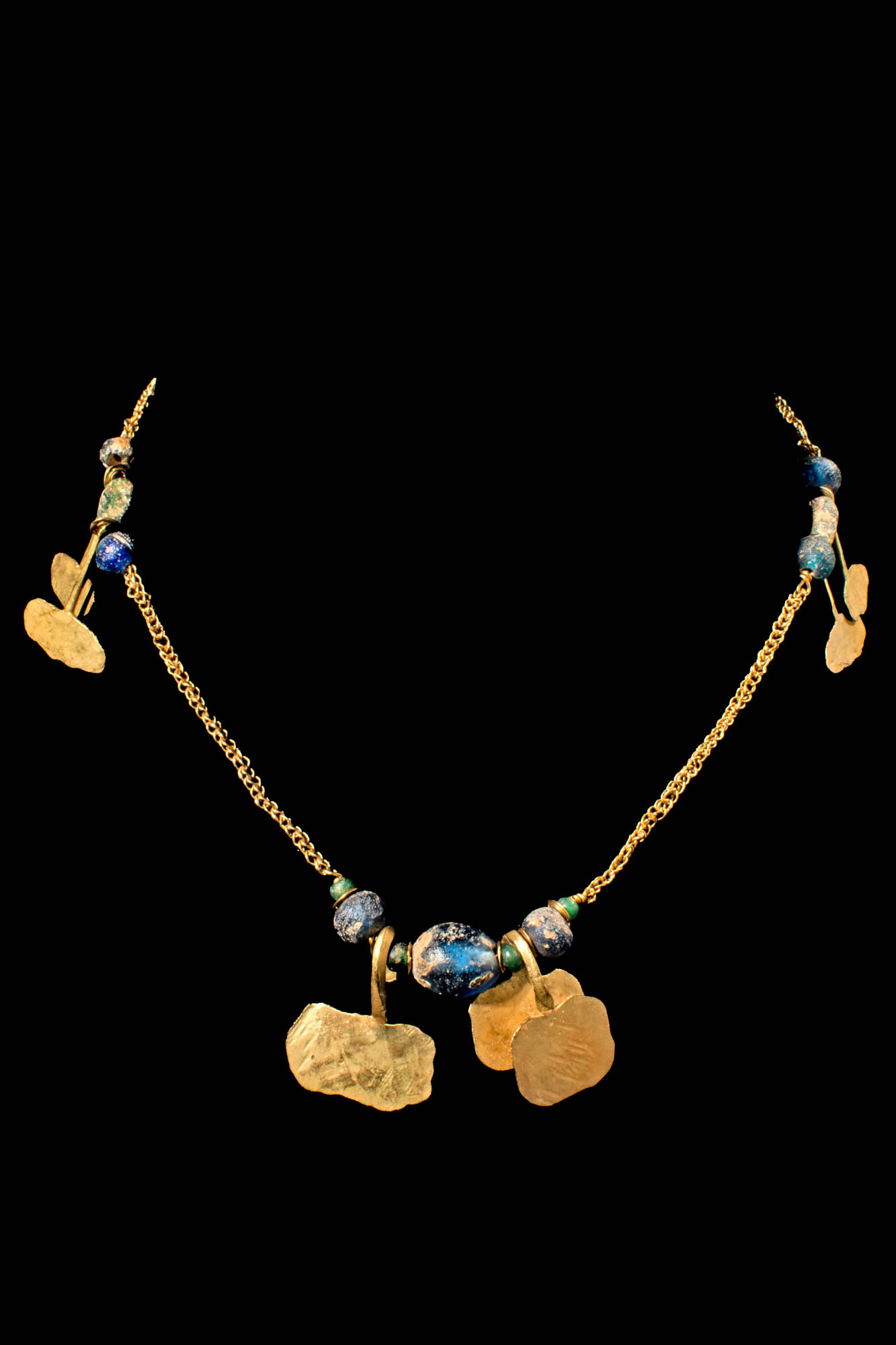 GOLD NECKLACE WITH EGYPTIAN GOLD PENDANTS AND BEADS - Image 2 of 8