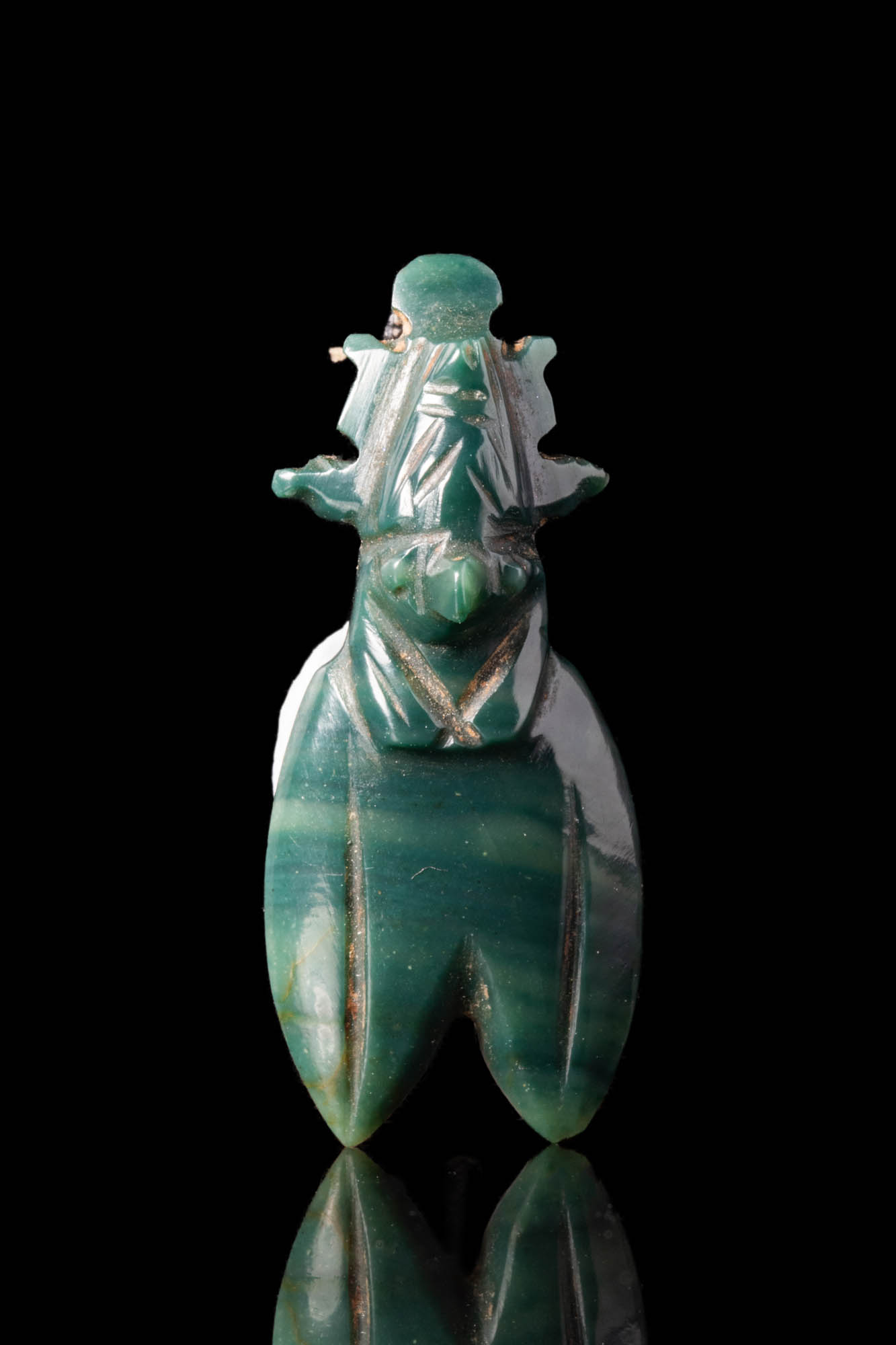 EGYPTIAN CROWNED HORUS/CICADA JADE AMULET