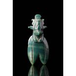 EGYPTIAN CROWNED HORUS/CICADA JADE AMULET