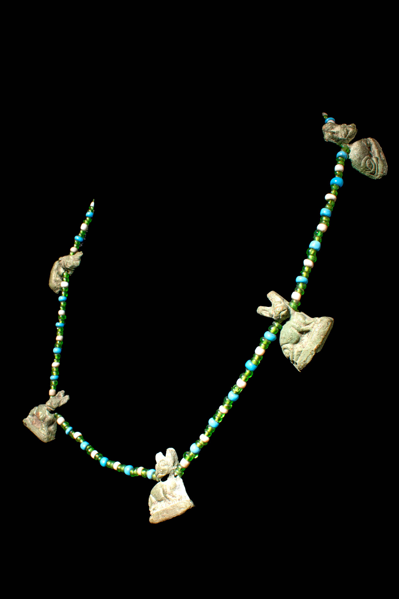 ROMANO-EGYPTIAN NECKLACE WITH CAT AMULETS - Image 6 of 6