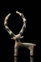 WESTERN ASIATIC BRONZE STAG FIGURINE