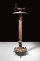 RARE SELJUK BRONZE LAMPSTAND