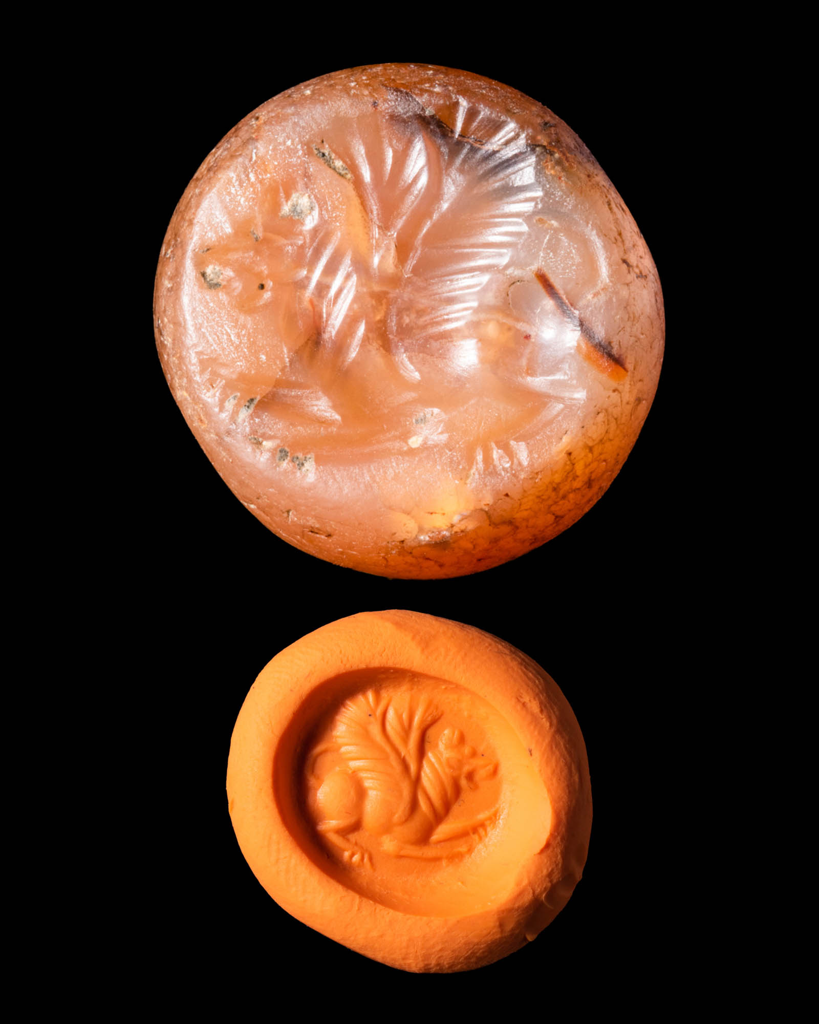 SASANIAN STAMP SEAL DEPICTING A WINGED LION