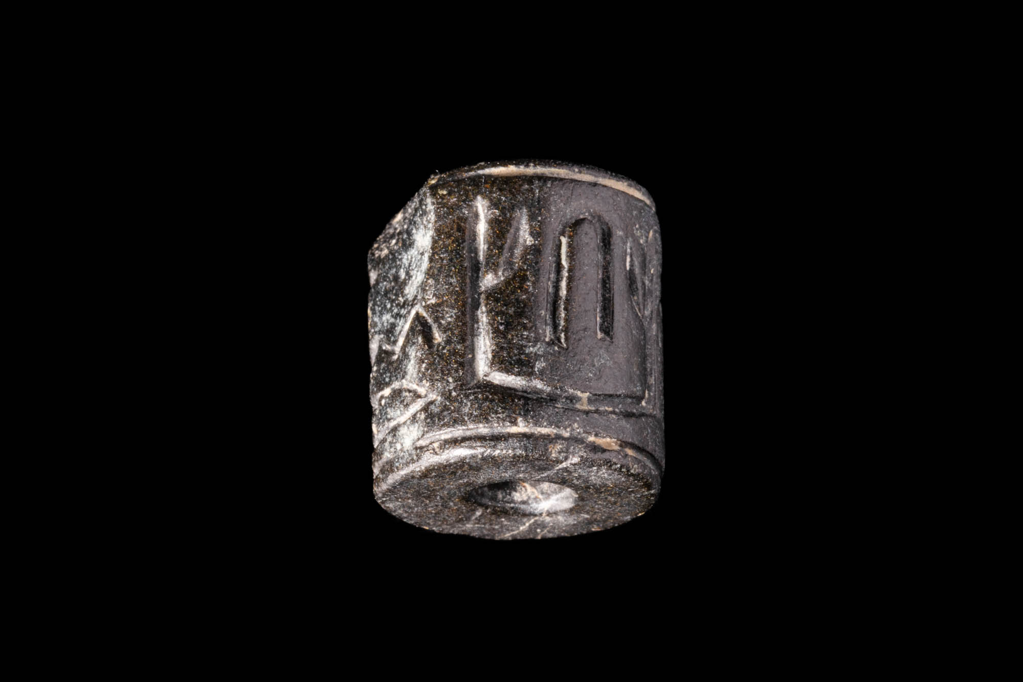 EGYPTIAN STONE CYLINDER SEAL INSCRIBED - Image 3 of 4