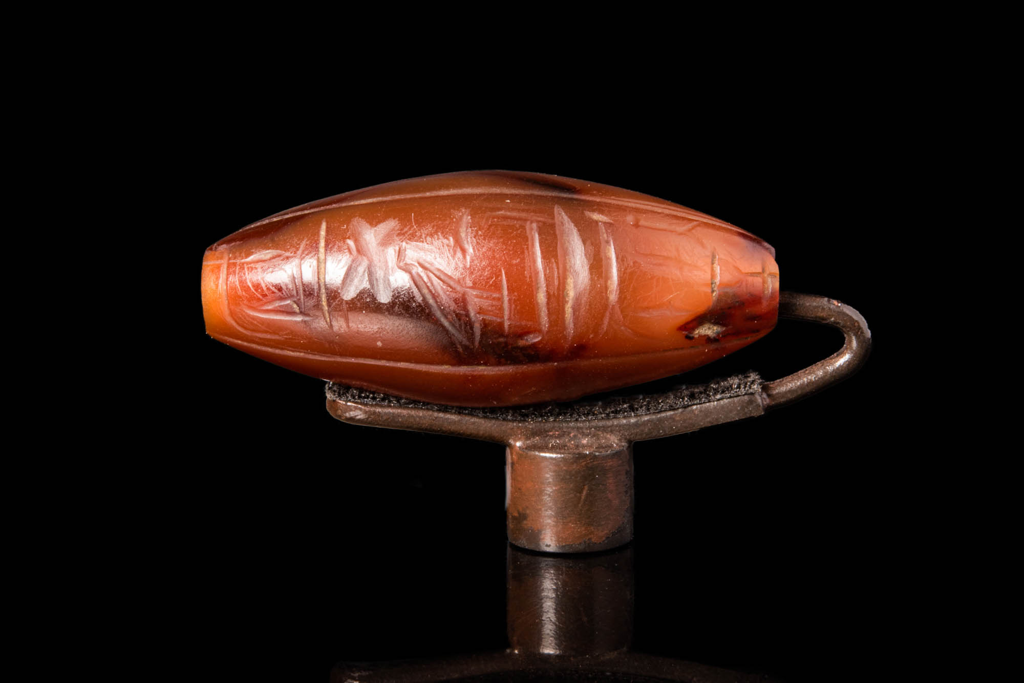 EGYPTIAN INSCRIBED CARNELIAN BEAD